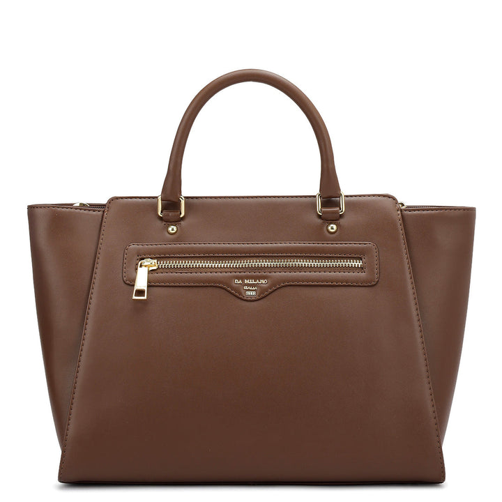 Medium Plain Leather Satchel - Date