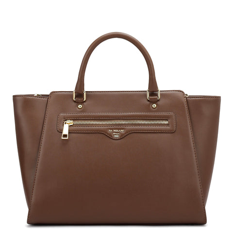 Medium Plain Leather Satchel - Date
