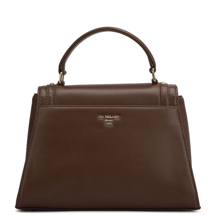 Small Plain Leather Satchel - Date