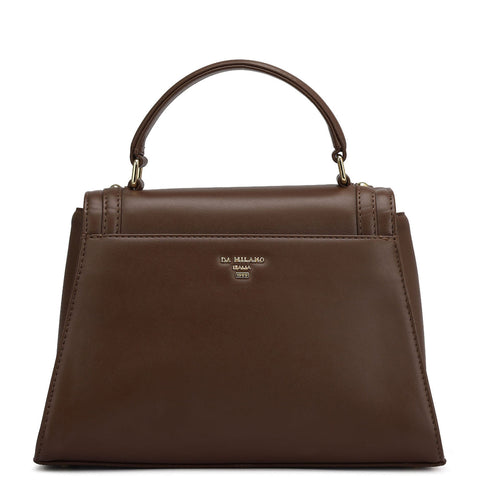 Small Plain Leather Satchel - Date