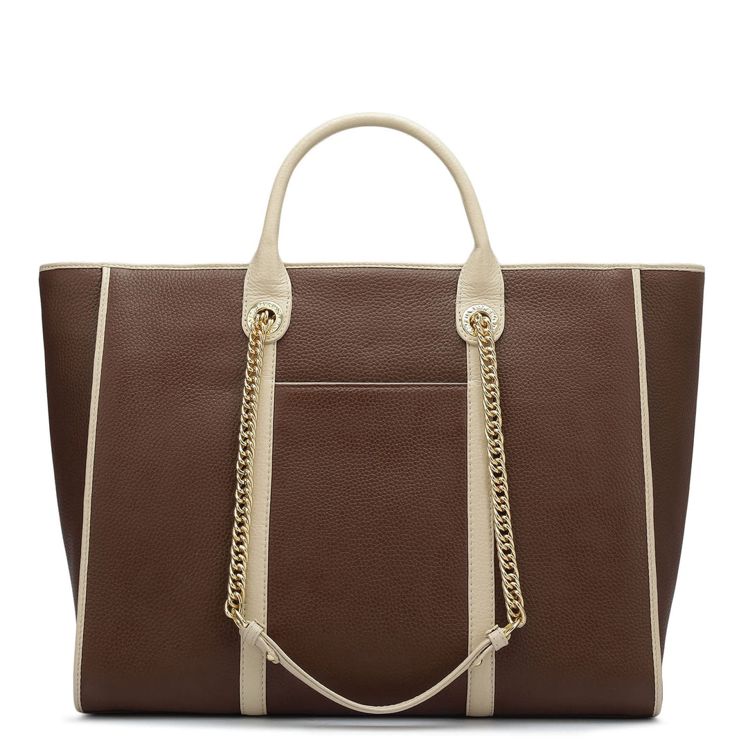 Large Wax Leather Satchel - Espresso