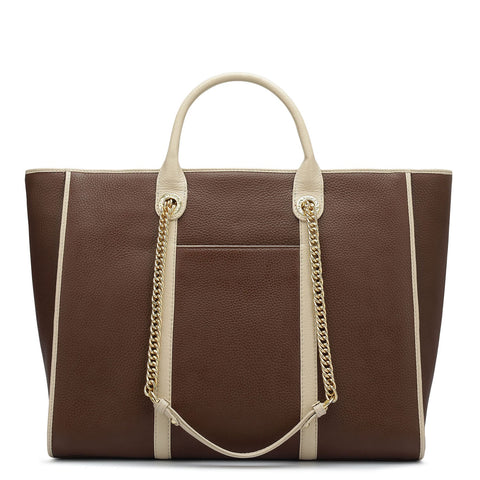 Large Wax Leather Satchel - Espresso