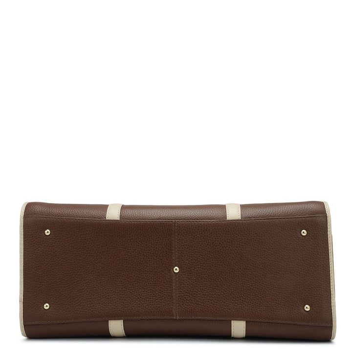 Large Wax Leather Satchel - Espresso