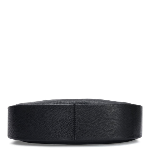 Small Wax Leather Baguette - Black