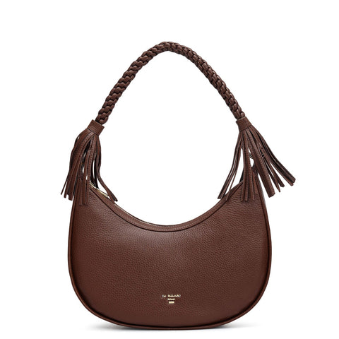 Small Wax Leather Baguette - Espresso