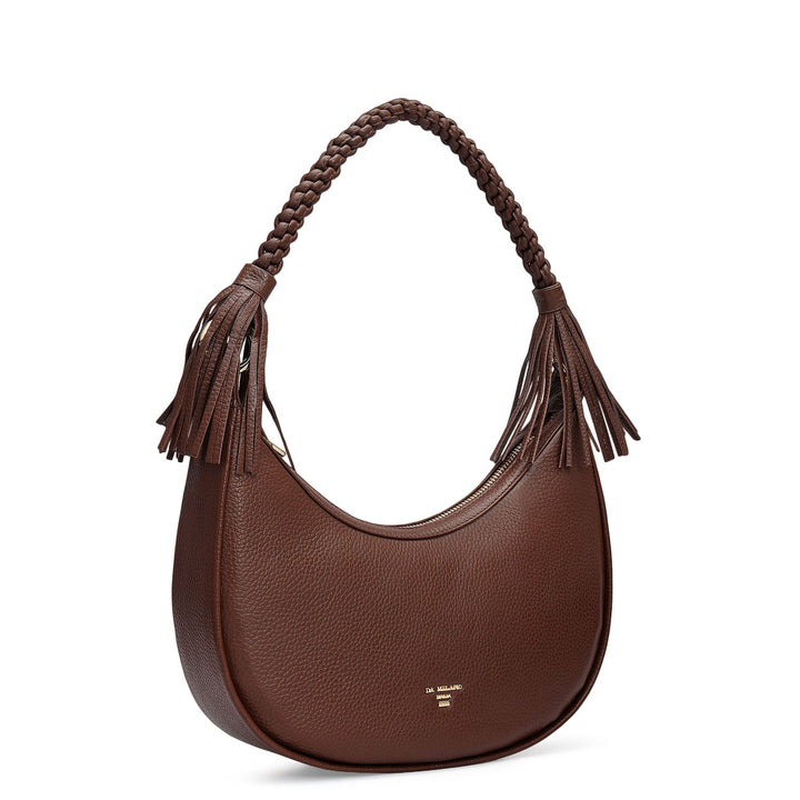 Small Wax Leather Baguette - Espresso