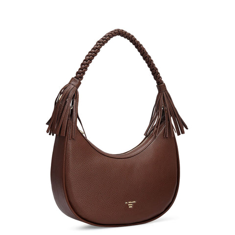 Small Wax Leather Baguette - Espresso