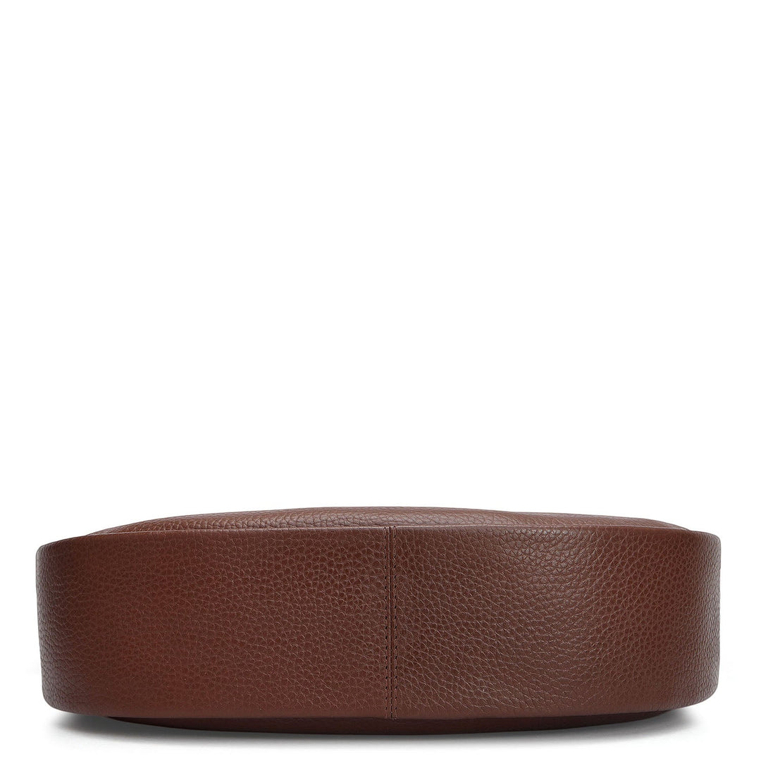 Small Wax Leather Baguette - Espresso