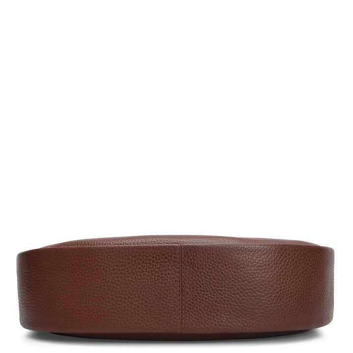 Small Wax Leather Baguette - Espresso