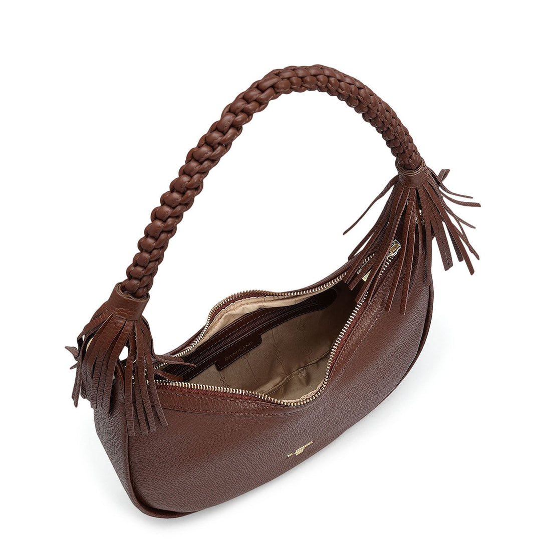 Small Wax Leather Baguette - Espresso