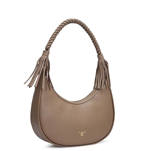 Small Wax Leather Baguette - Greyish Taupe