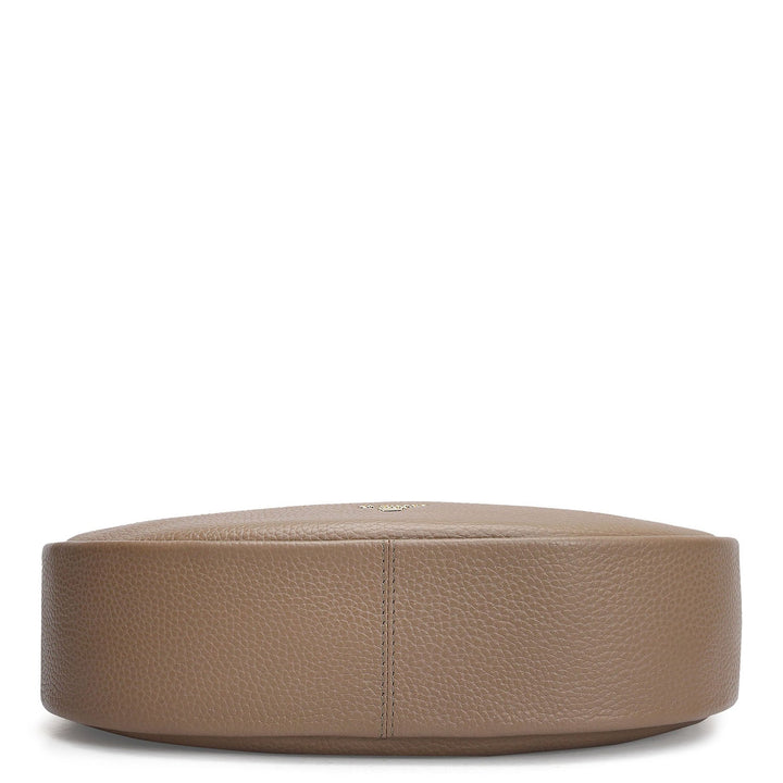 Small Wax Leather Baguette - Greyish Taupe