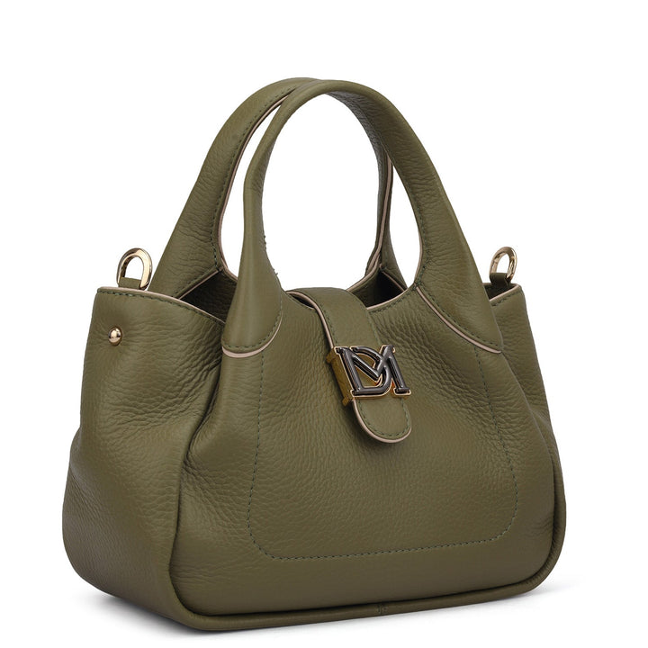 Small Wax Leather Satchel - Fern