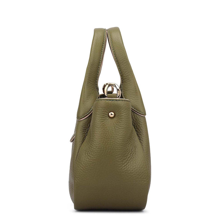 Small Wax Leather Satchel - Fern