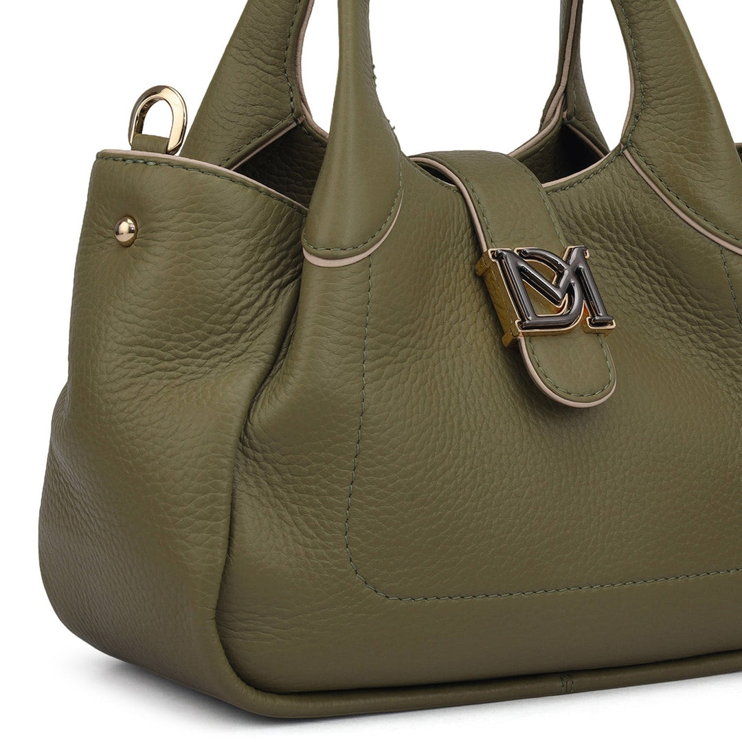 Small Wax Leather Satchel - Fern