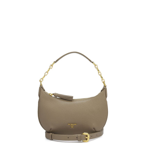 Small Wax Leather Baguette  - Greyish Taupe