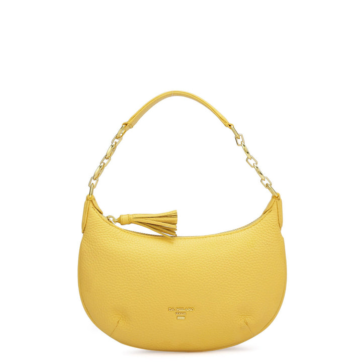 Small Wax Leather Baguette  - Mimosa