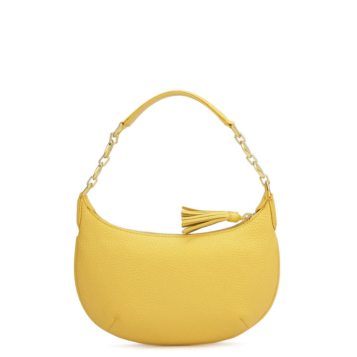 Small Wax Leather Baguette  - Mimosa