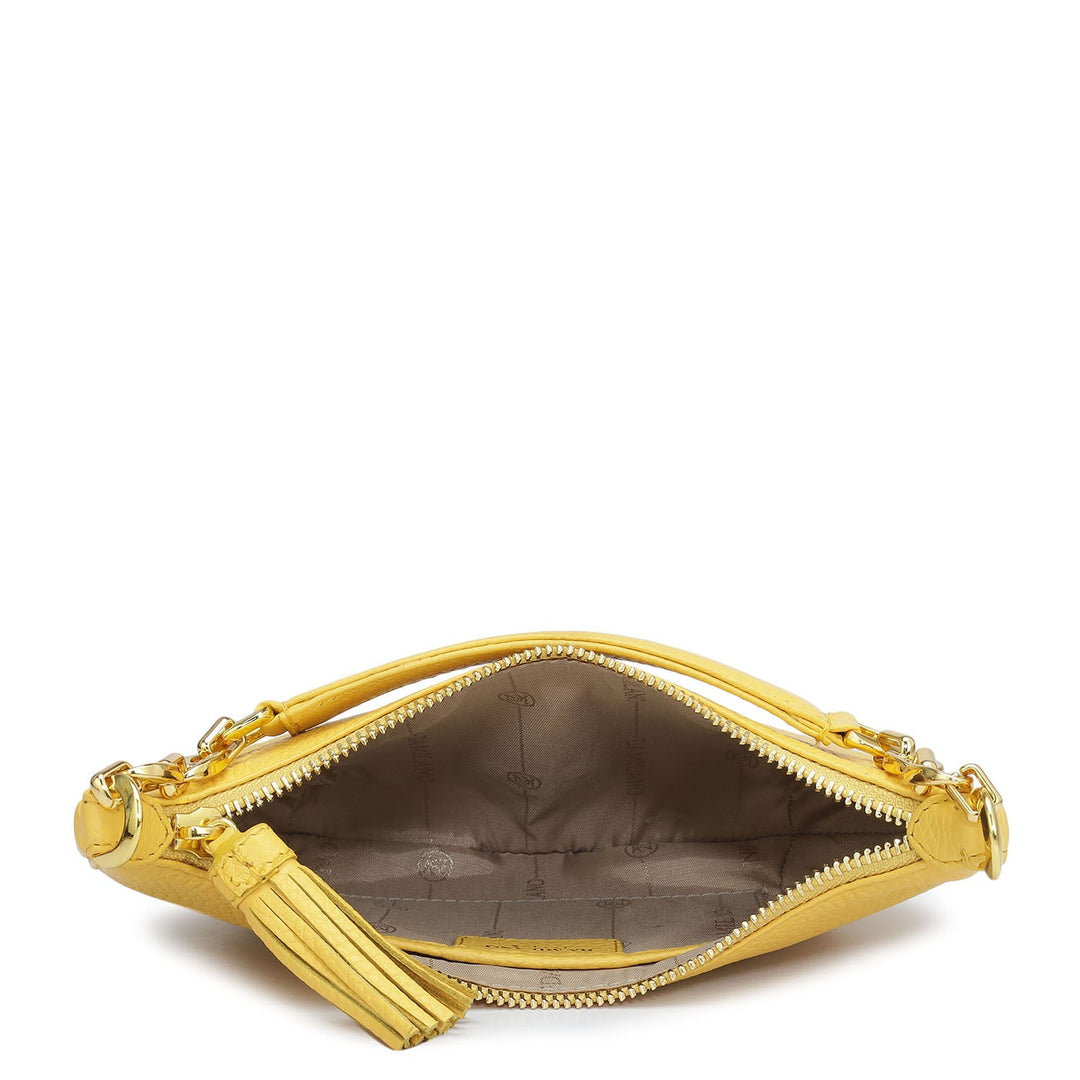 Small Wax Leather Baguette  - Mimosa