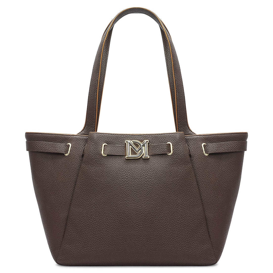 Large Wax Leather Tote - Chocolate