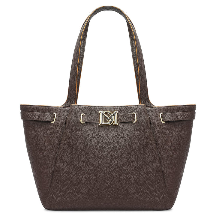 Large Wax Leather Tote - Chocolate