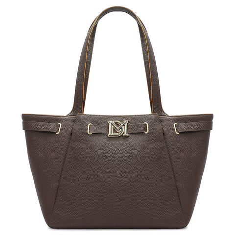 Large Wax Leather Tote - Chocolate