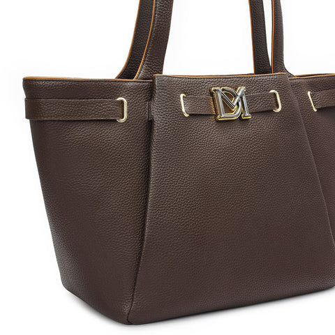 Large Wax Leather Tote - Chocolate
