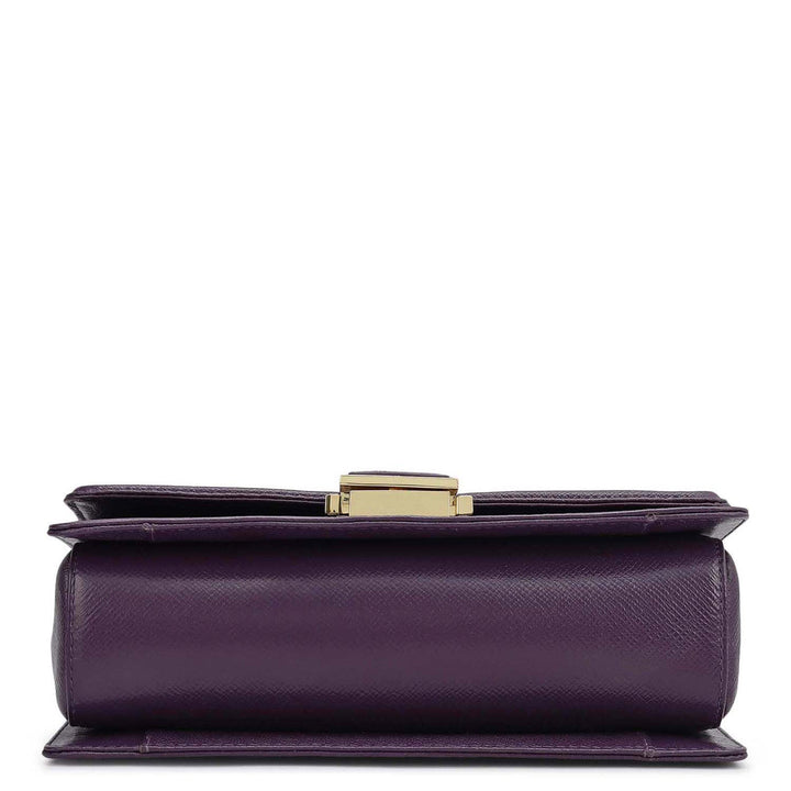 Small Croco Franzy Leather Shoulder Bag - Grapevine & Frost
