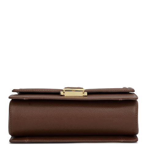 Small Croco Franzy Leather Satchel - Date & Frost