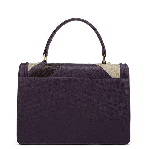 Small Croco Franzy Leather Satchel - Grapevine & Frost