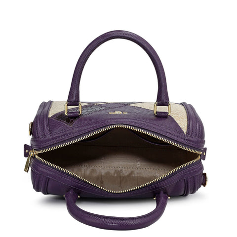 Petite Mosaic Franzy Leather Satchel - Grapevine & Frost