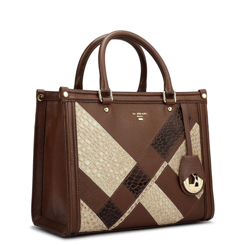 Modern Mosaic Franzy Leather Tote - Date & Frost
