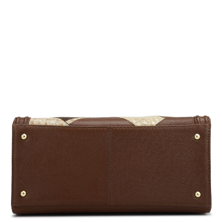 Modern Mosaic Franzy Leather Tote - Date & Frost