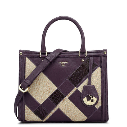 Modern Mosaic Franzy Leather Tote - Grapevine & Frost