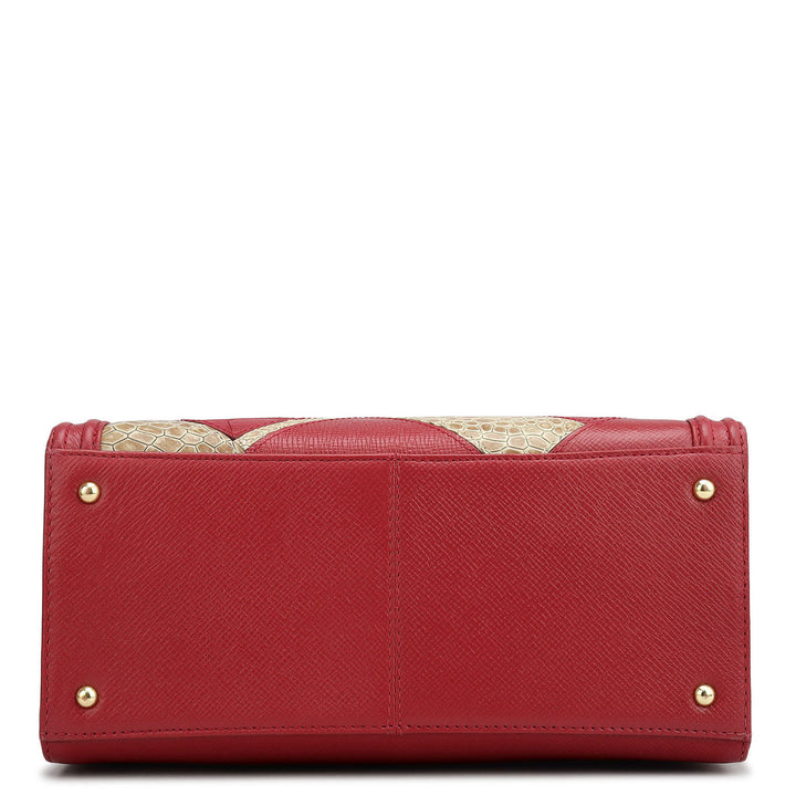 Modern Mosaic Franzy Leather Tote - Plumberry & Frost