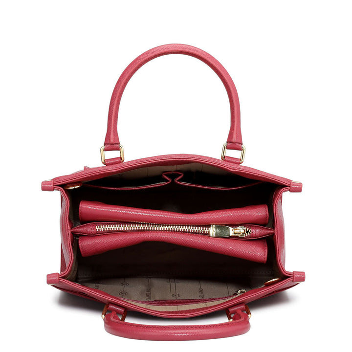 Modern Mosaic Franzy Leather Tote - Plumberry & Frost