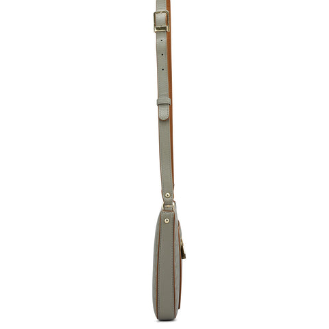Small Monogram Leather Sling - Stone Grey
