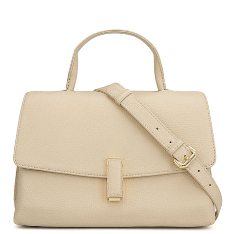 Small Wax Leather Satchel - Dove