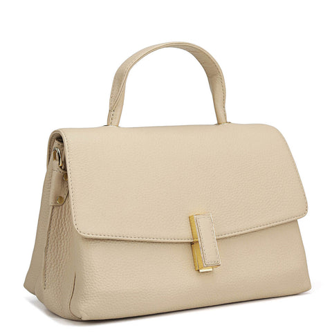 Small Wax Leather Satchel - Dove