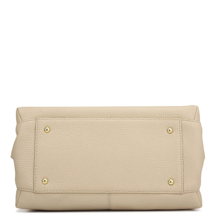 Small Wax Leather Satchel - Dove
