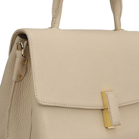Small Wax Leather Satchel - Dove