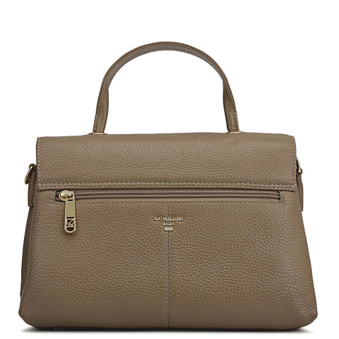 Small Wax Leather Satchel - Greyish Taupe