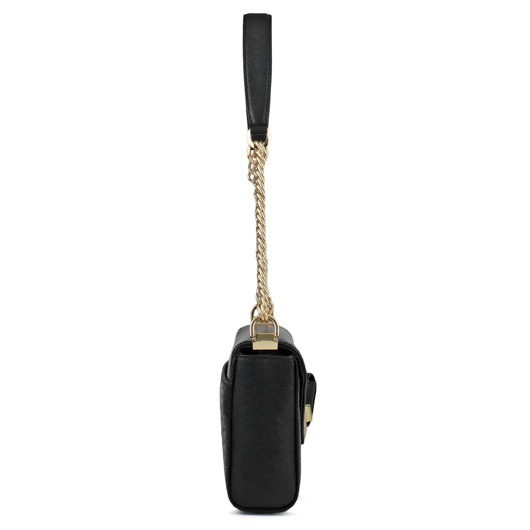 Allure Croco Franzy Leather Baguette - Black