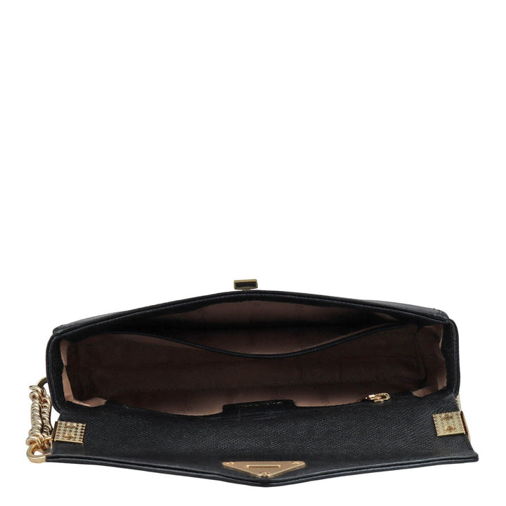 Allure Croco Franzy Leather Baguette - Black