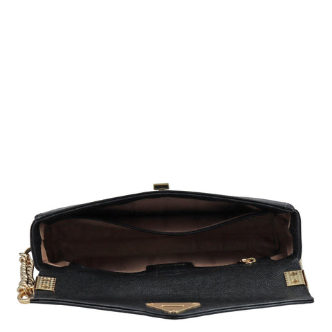 Allure Croco Franzy Leather Baguette - Black