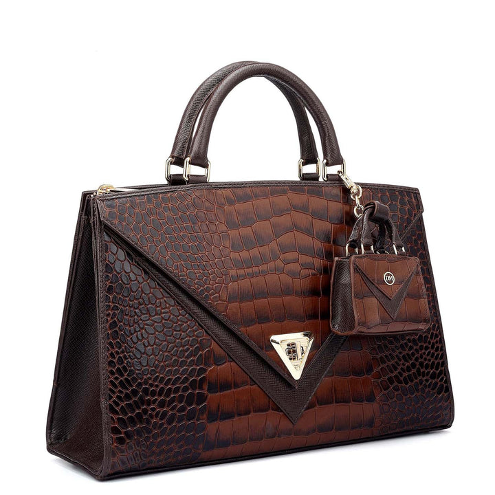 Medium Croco Franzy Leather Satchel - Date