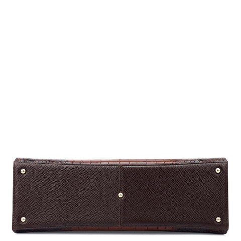 Medium Croco Franzy Leather Satchel - Date