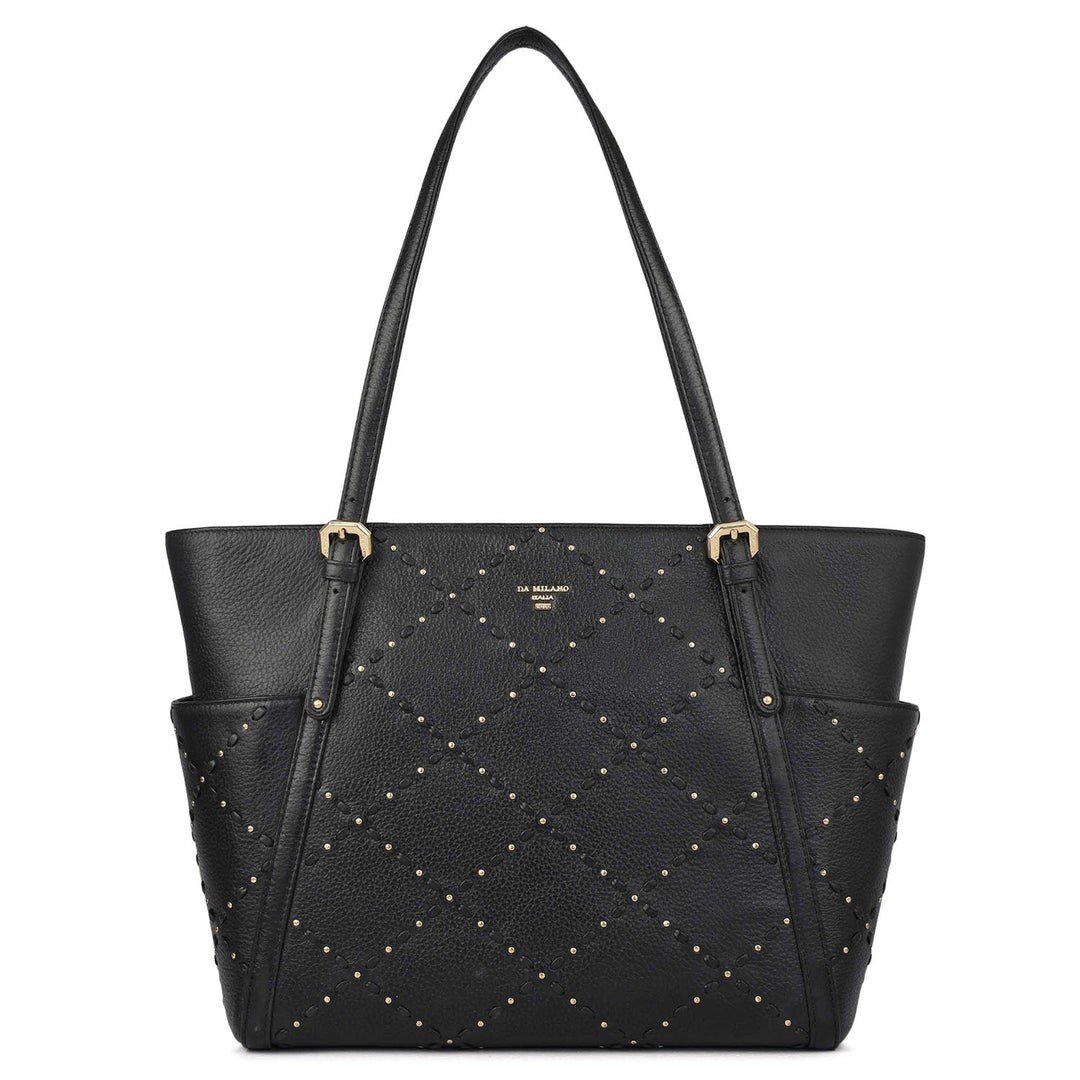 Serena Wax Leather Shoulder Bag - Black