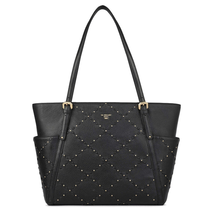 Serena Wax Leather Shoulder Bag - Black