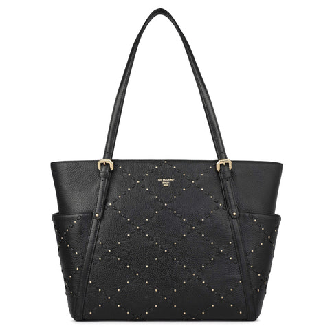 Serena Wax Leather Shoulder Bag - Black